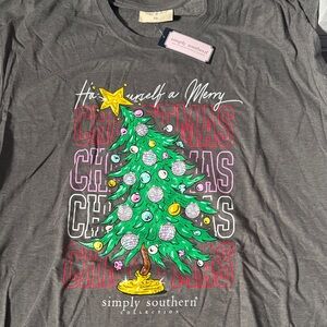 Simply Southern Festive Gray Christmas Tee